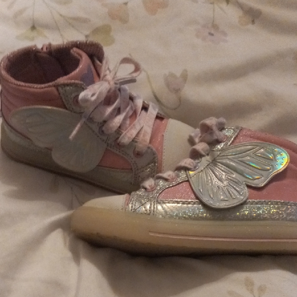 Kids Pink Butterfly Sneakers